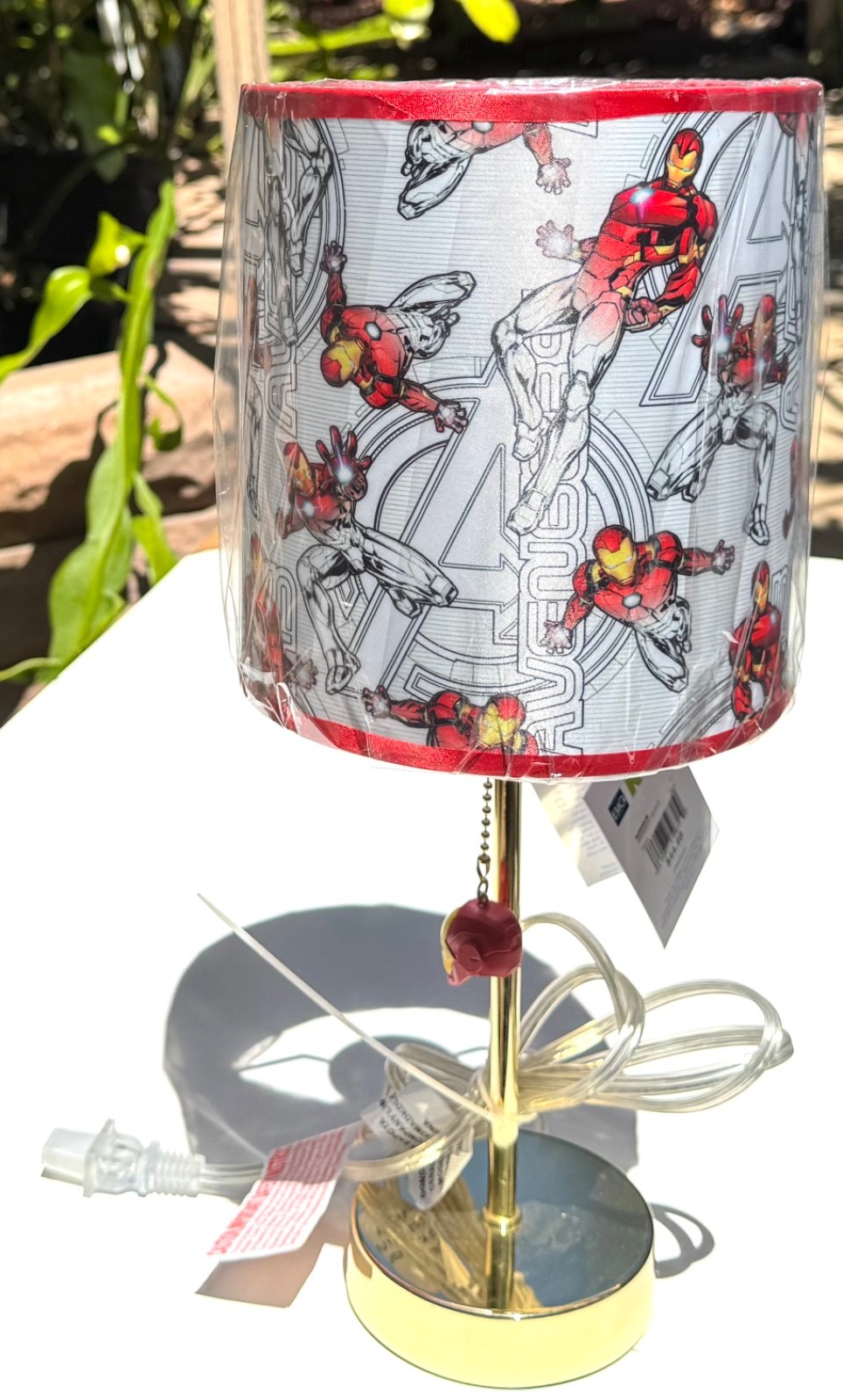 Marvel Avenger Ironman Lamp 15" H Kids Stick Table Lamp w/Pull Chain - Gold Base