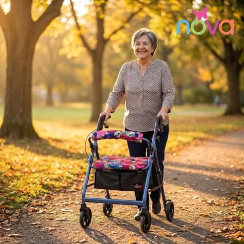 NOVA Rollator Walker Seat & Backrest Cover 1 Count (Pack of 1), Multicolor