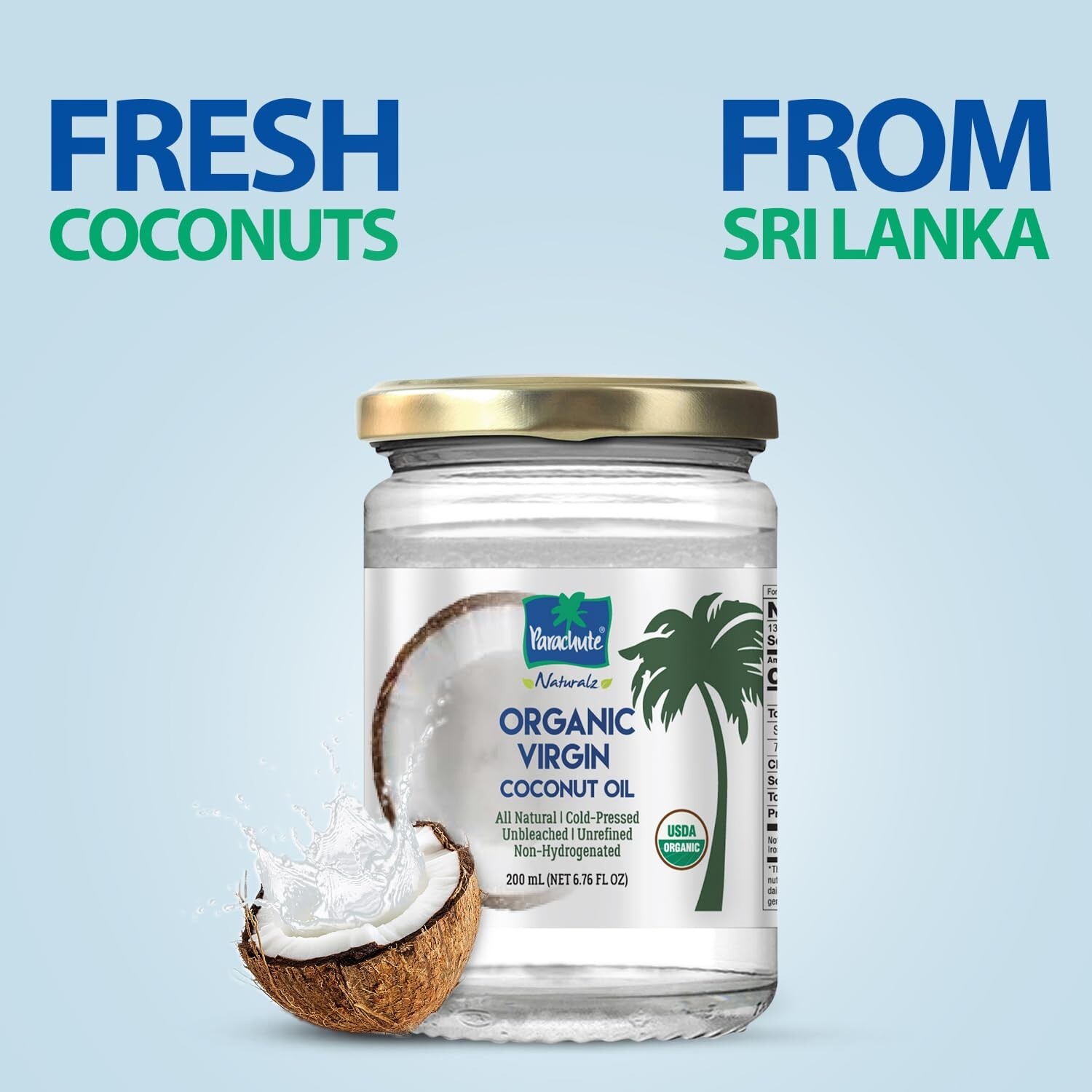 Aceite De Coco Organico Extra Virgen Para Cabello Piel Comestible Natural Virgin