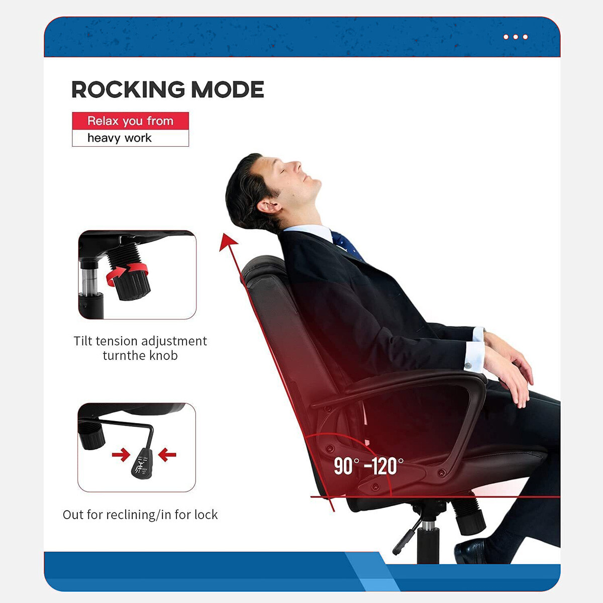 Mid Back Office Computer Desk Chair Ergonomic PU Leather Swivel Executive Chair