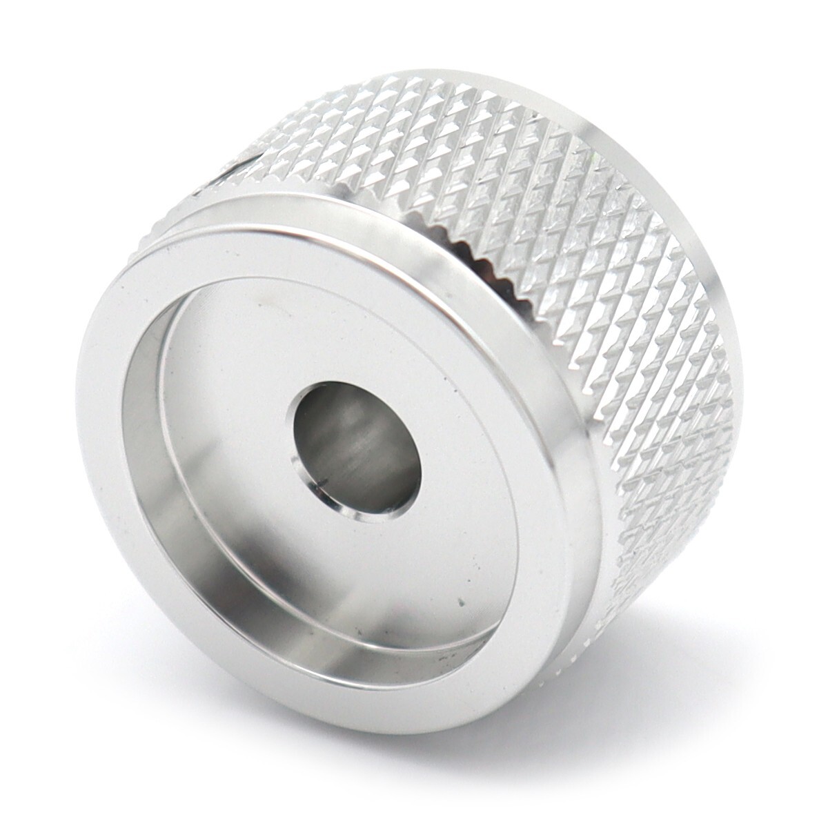 4Pcs Aluminium Alloy Silver Guitar Knobs Volume Audio Pot Control Knurled Knobs