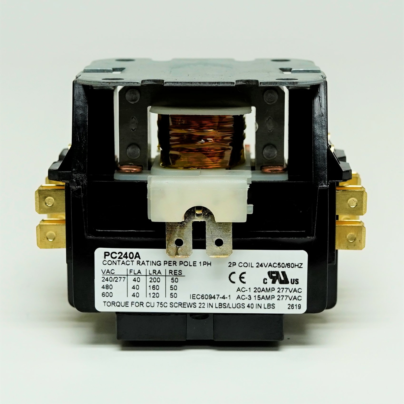 Contactor Double Two Pole 40 Amp 24 Volts Air Conditioning PC240A
