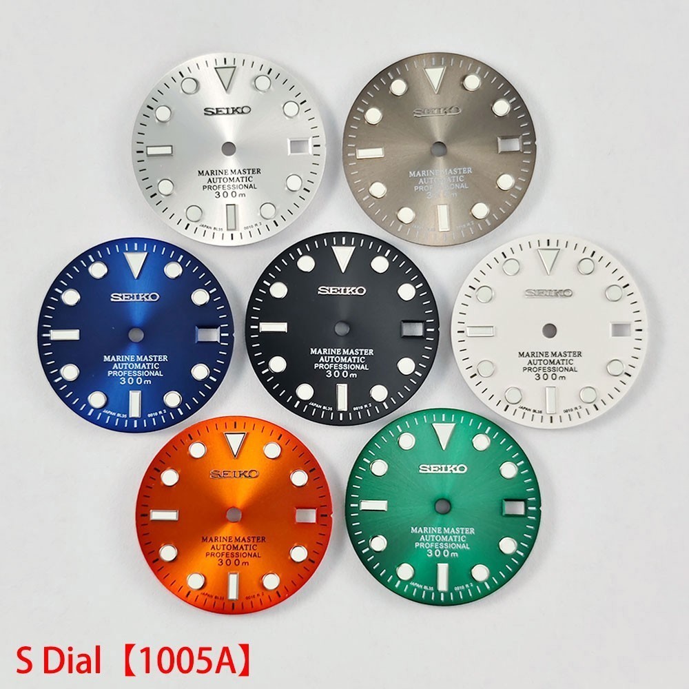 28.5mm Seiko Sunburst Watch Dial Green Luminous Fit NH35 NH36 Movement