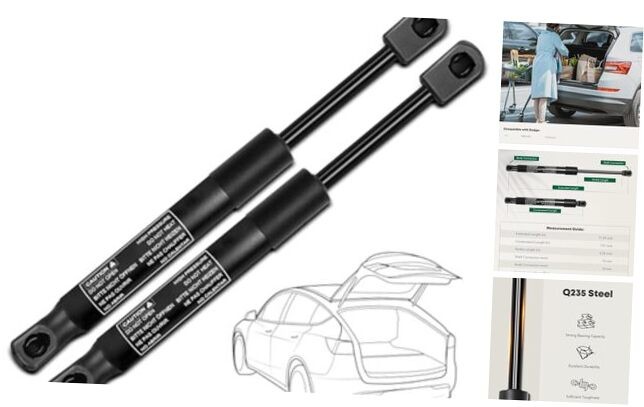 Set of 2 Rear Trunk Lid Lift Support Struts Gas Shock Replacement for 2008