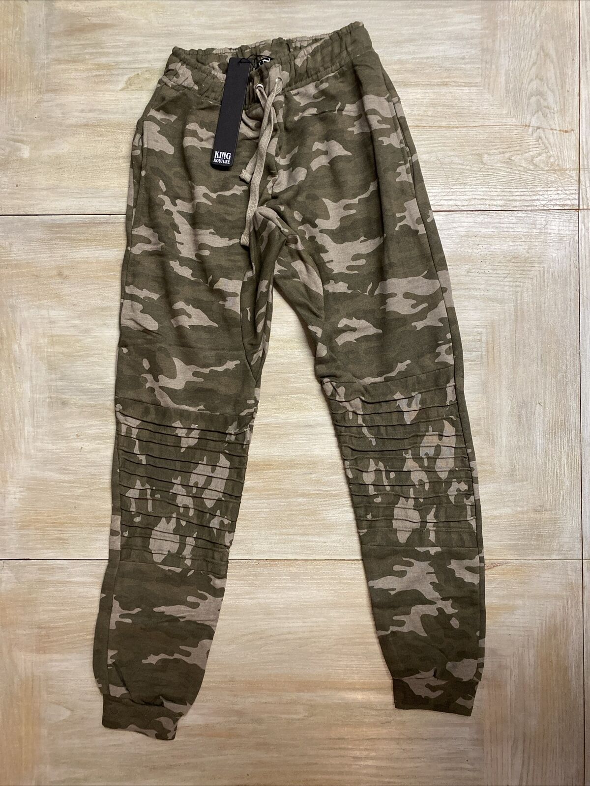 Mens Joggers Camo Medium RRP £30 Fitted Khaki Green Track Bottoms