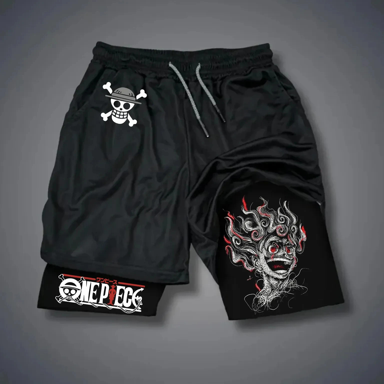 ONE PIECE Classic Anime Luffy Peripheral Printed Double-Layer Shorts 2025 Americ