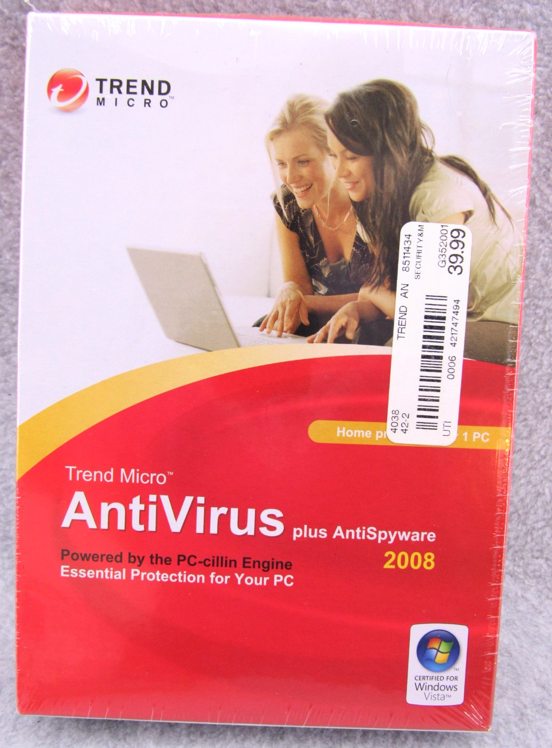 TREND MICRO Antivirus plus AntiSpyware 2008 CD ~ WIndows Vista SEALED!