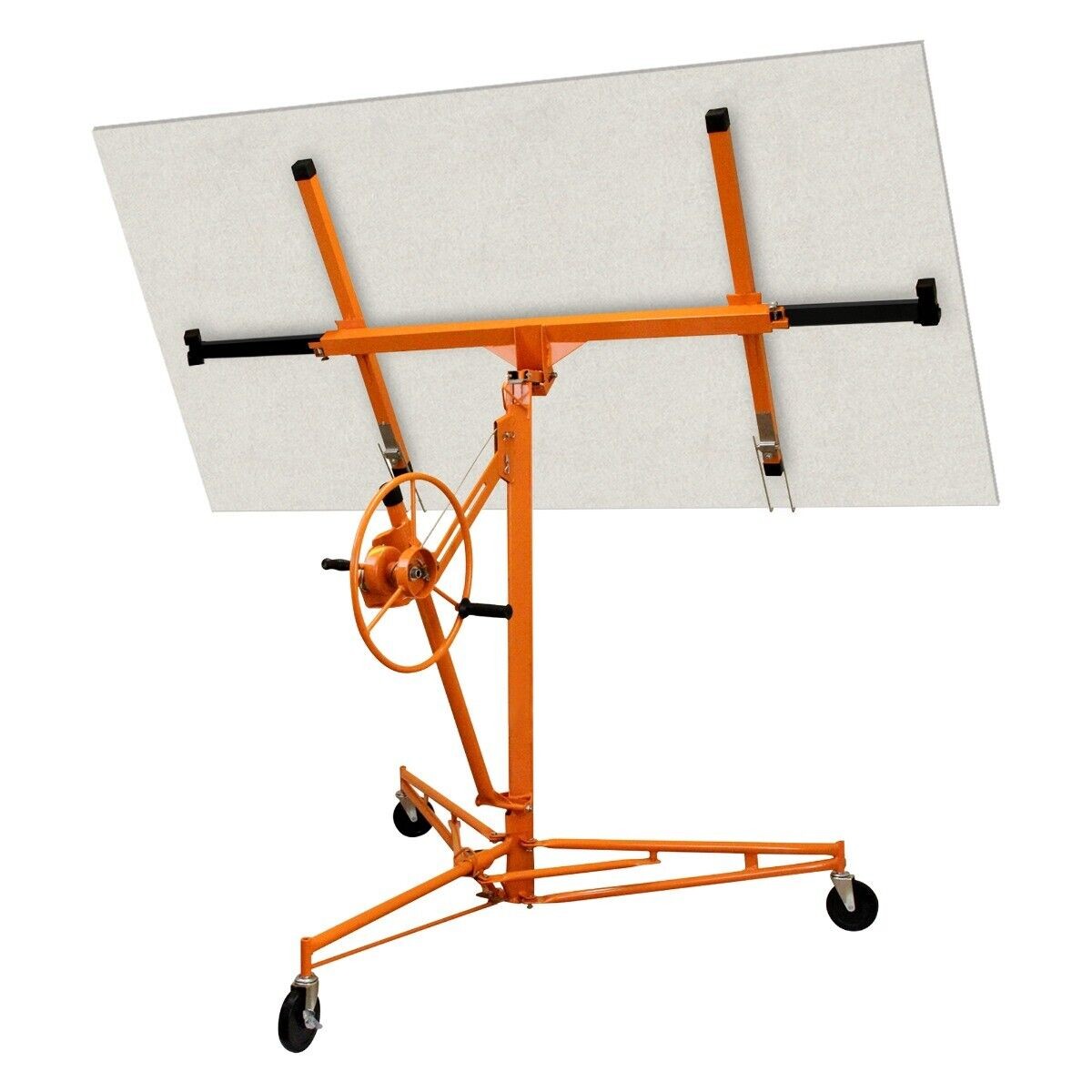 11ft Drywall Lifter Panel Hoist Jack Rolling Caster Lockable 150 lbs