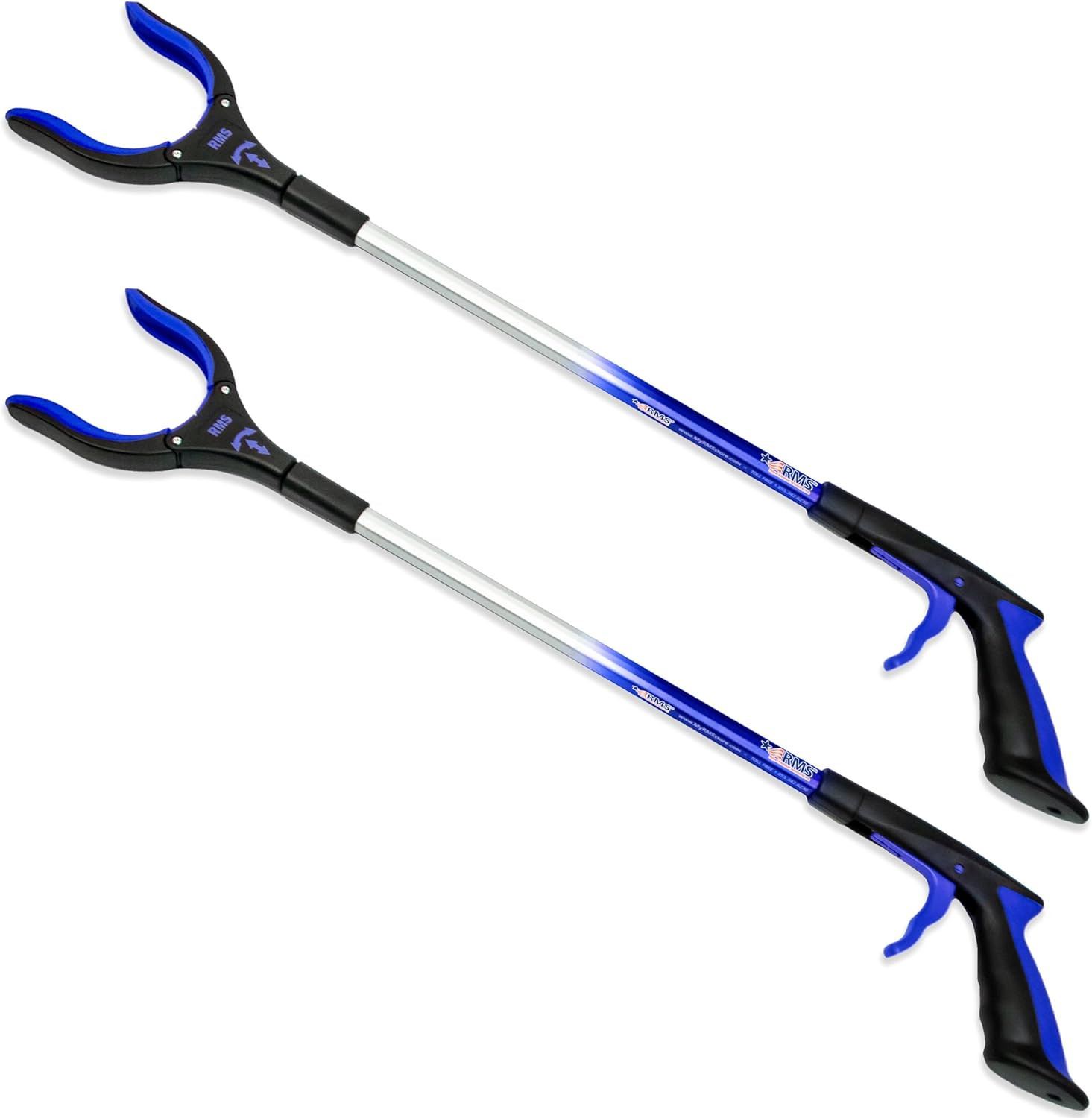 RMS 2-Pack 32 Inch Extra Long Grabbers Reachers with Rotating Jaw | Mobility