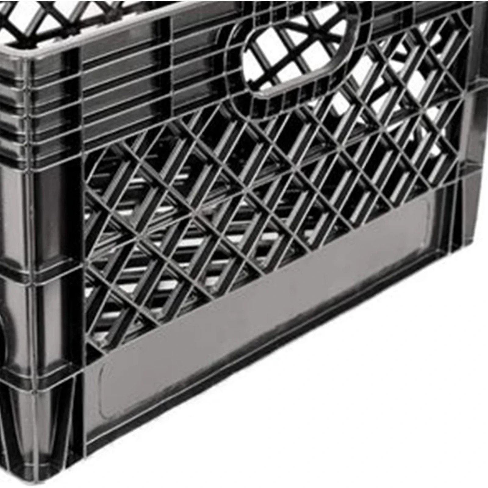 PLASTIC Milk Crate Heavy Duty Storage Bin Stackable 24QT Black