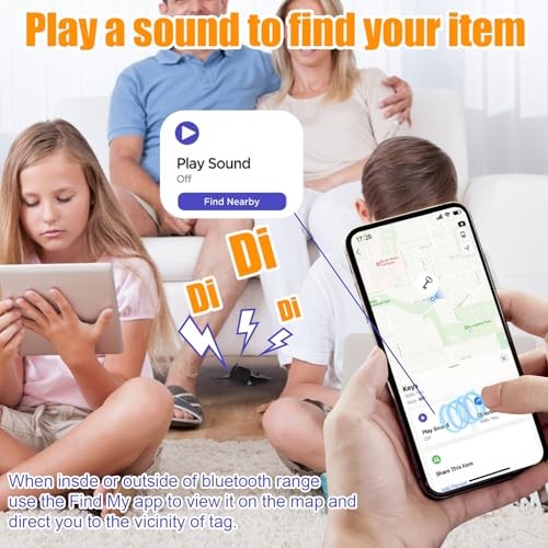 Tracker Tags-4 Pack, Bluetooth Tracker Work with Find My (iOS Only), Smart