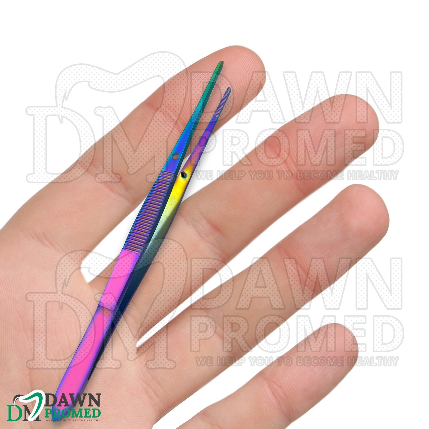 3 Pcs Multi Titanium Rainbow Iris Forceps 4" Serrated Straight Ophthalmic Set