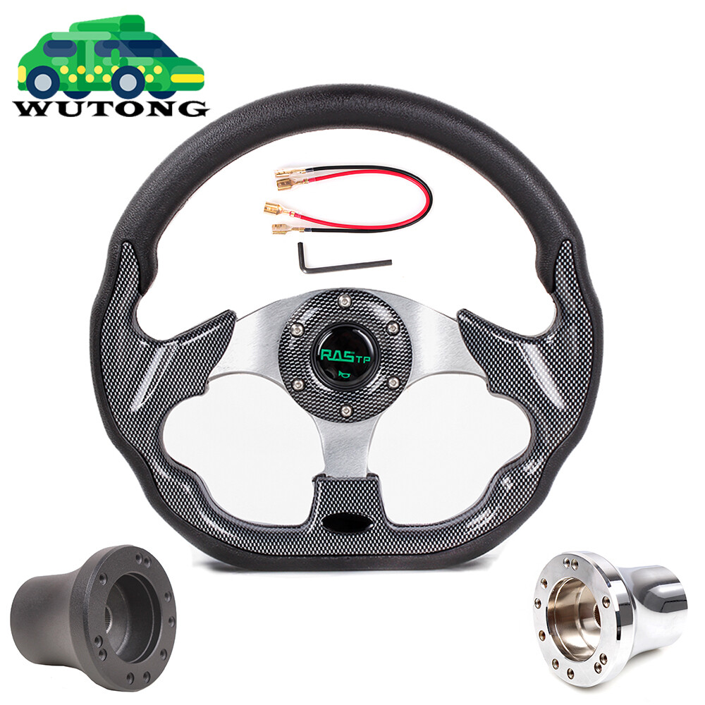 12.5" Carbon Fiber Golf Cart Steering Wheel For EZGO TXT RXV Yamaha and Club Car