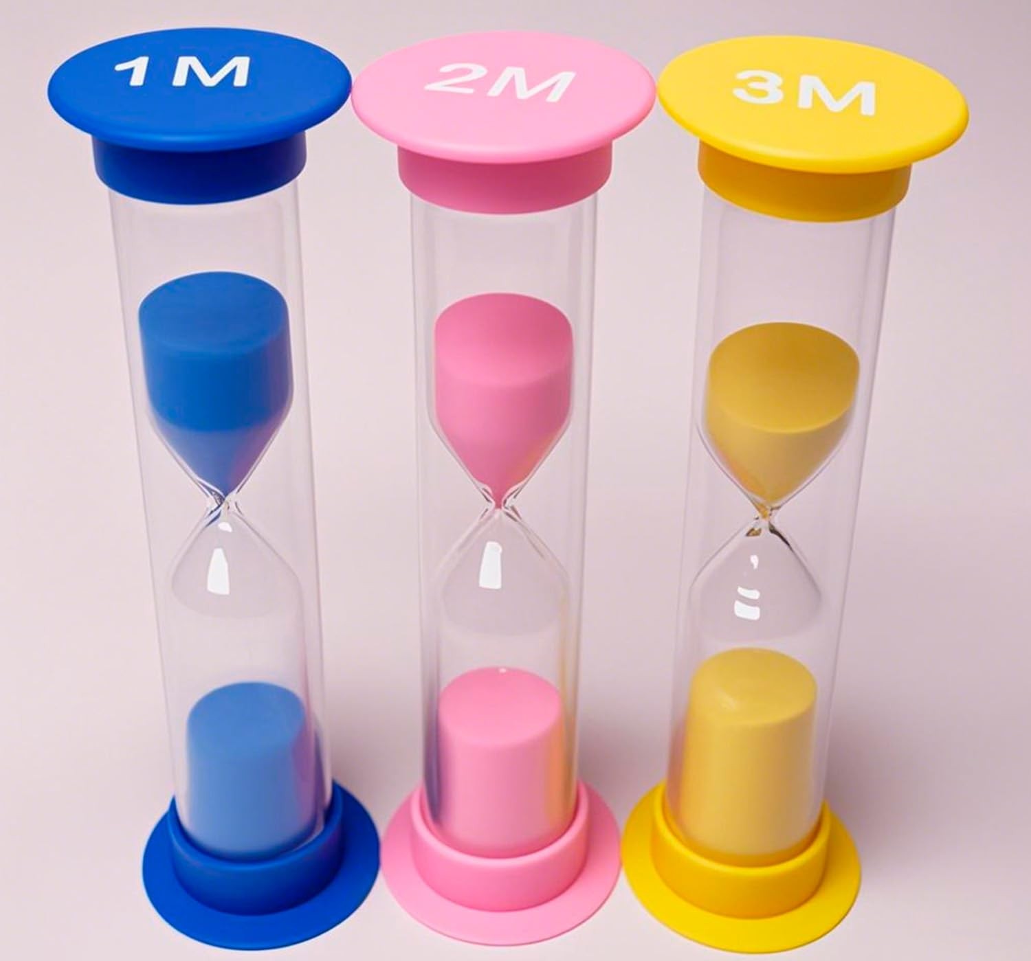 3 Pack Colorful 1/2/3 Min Sand Timer for Shower Small Hourglass