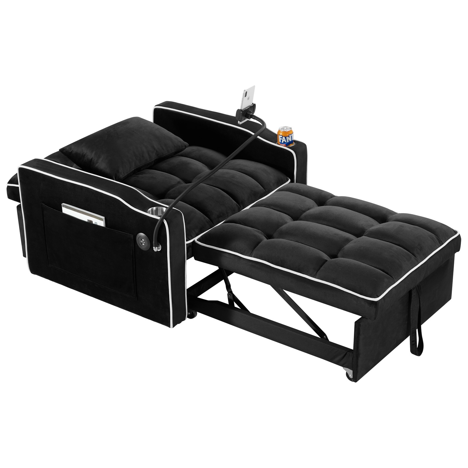 Convertible Sleeper Chair Sofa Bed Adjustable Pull Out Sleeper Chair Bed Multi-P