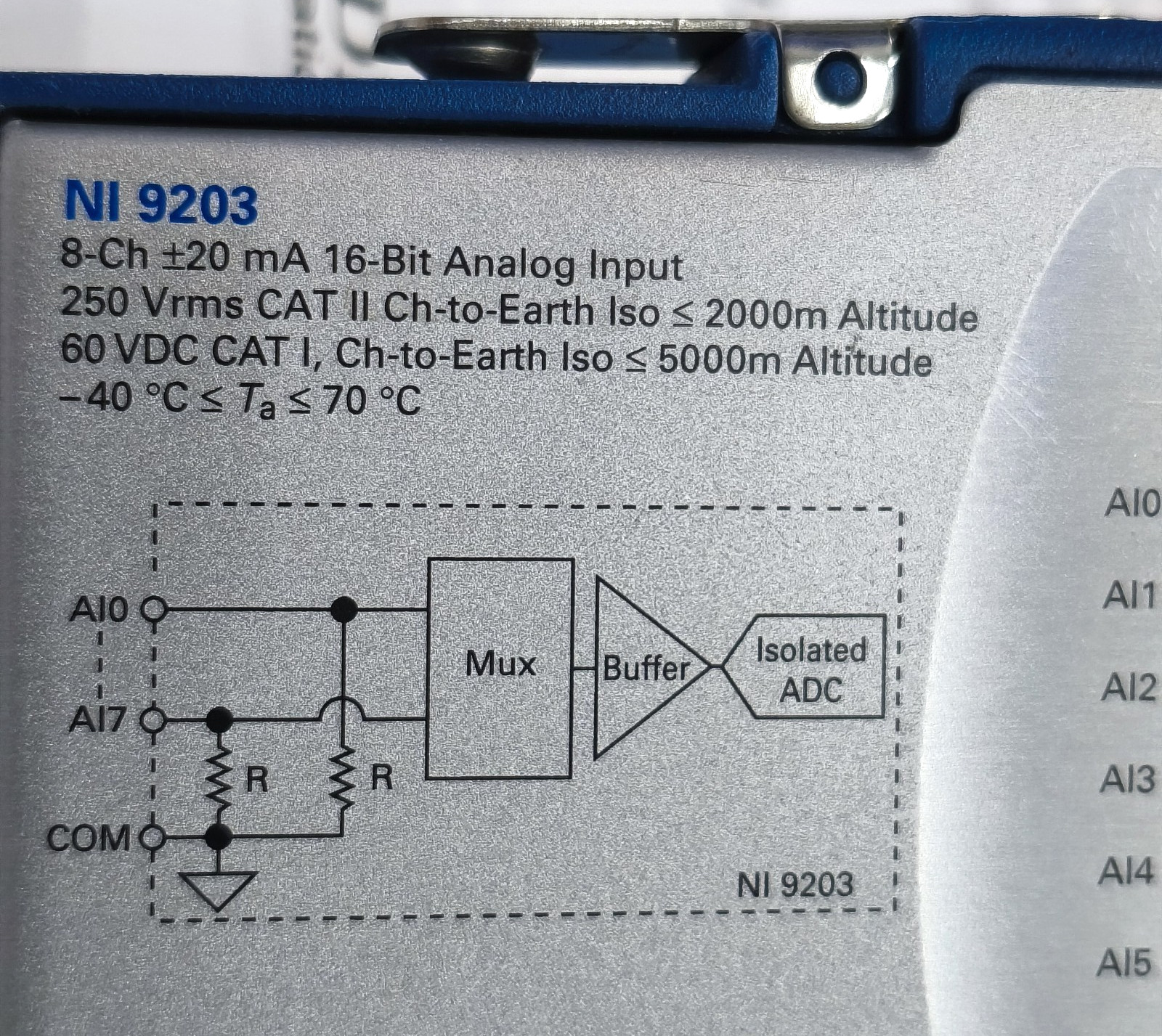 NATIONAL INSTRUMENTS NI 9203 ANALOG INPUT MODULE