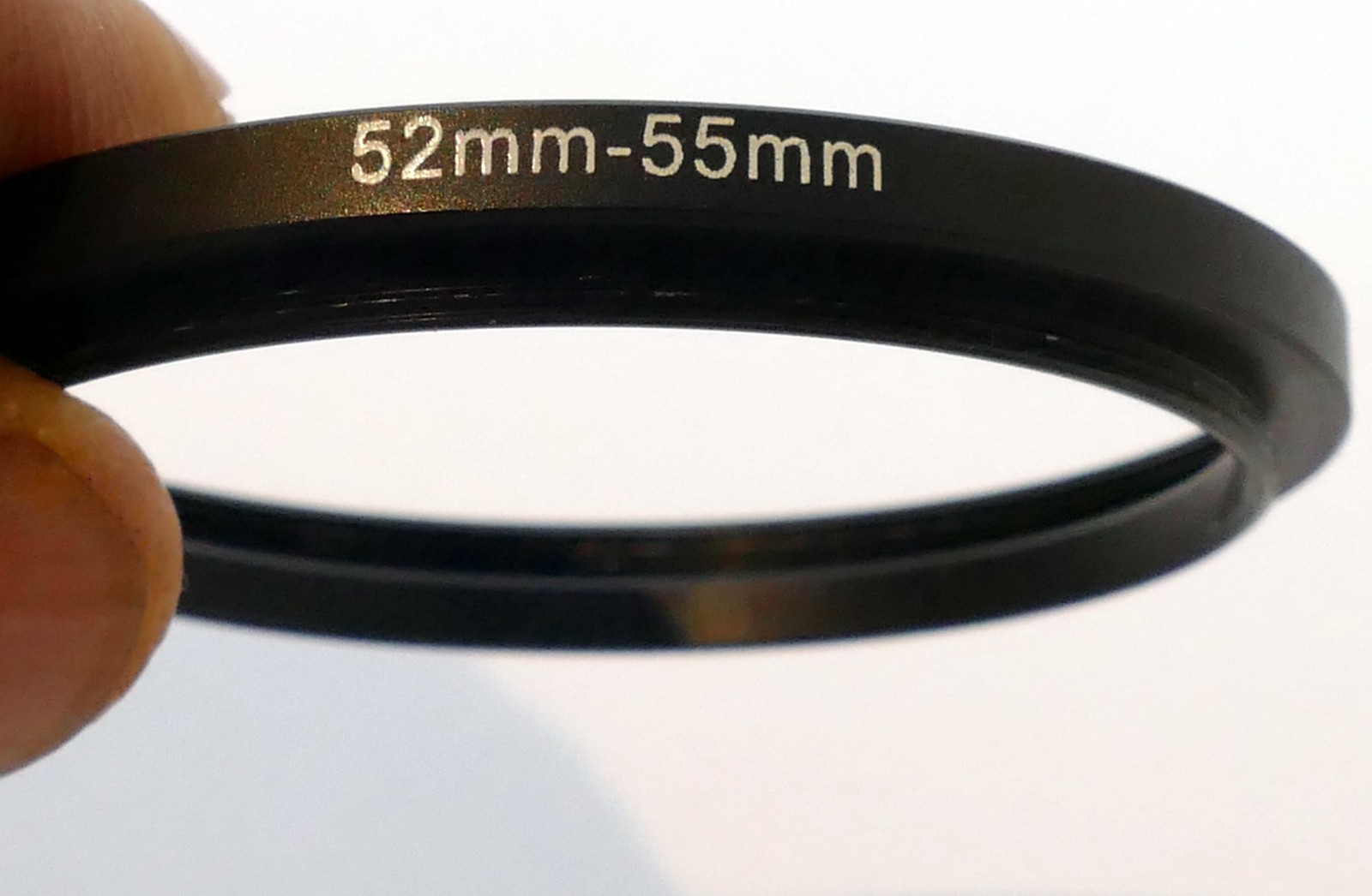 Lens adapter ring from 52mm to 55mm step-up metal threaded