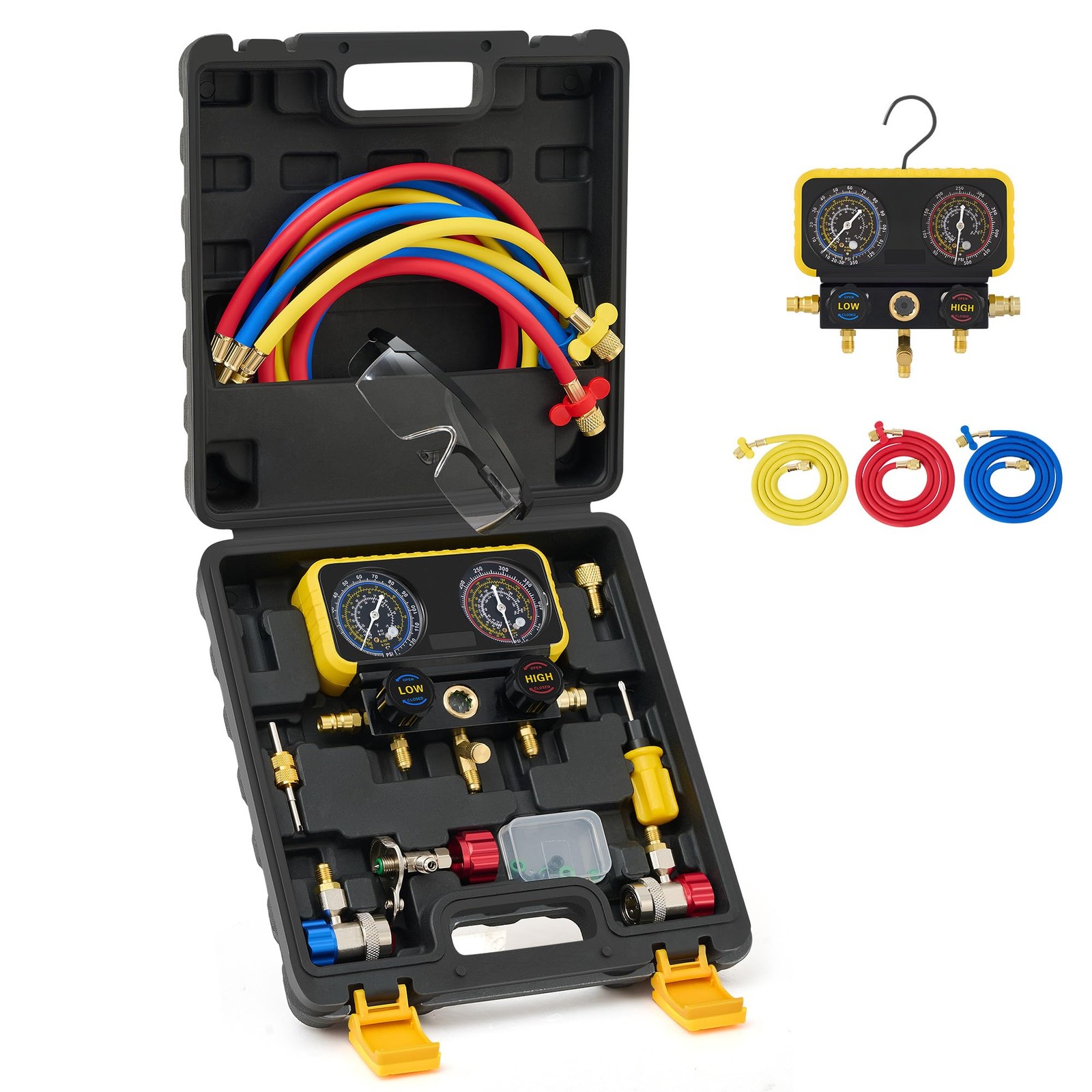 Orion Motor Tech AC Manifold Gauge Set for R134a R12 R22 R502 Refrigerants, A...