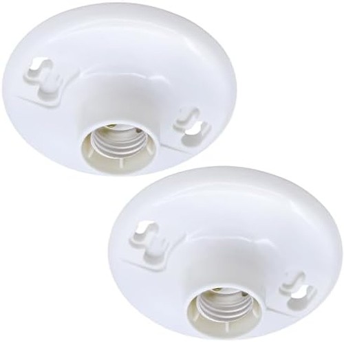 Seentech Keyless Plastic Lamp Holder – E26 Medium Base Ceiling Light Socket, ...