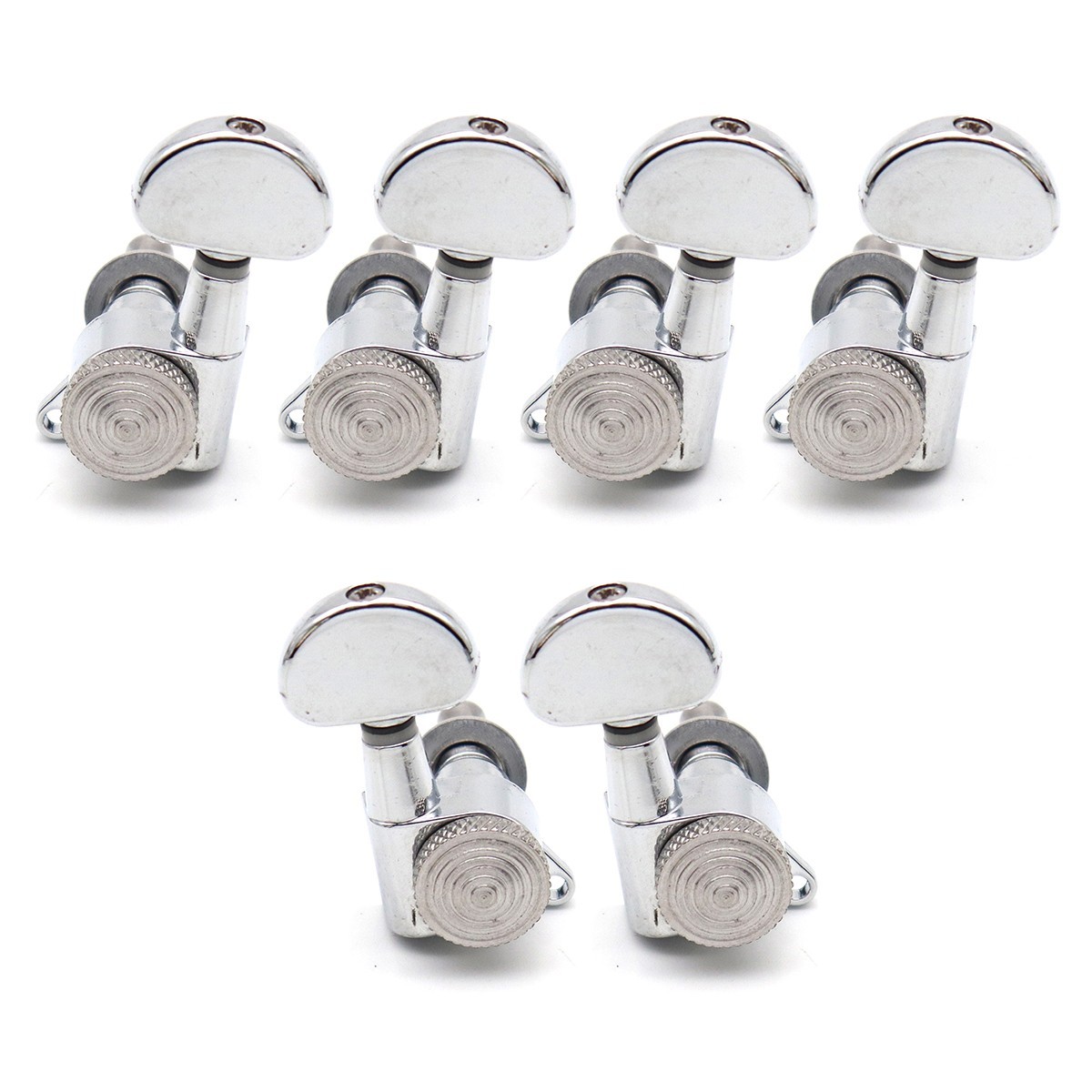 Silver 4L2R 6 Strings Electric Guitar Locking Tuning Pegs Tuners Machine Heads