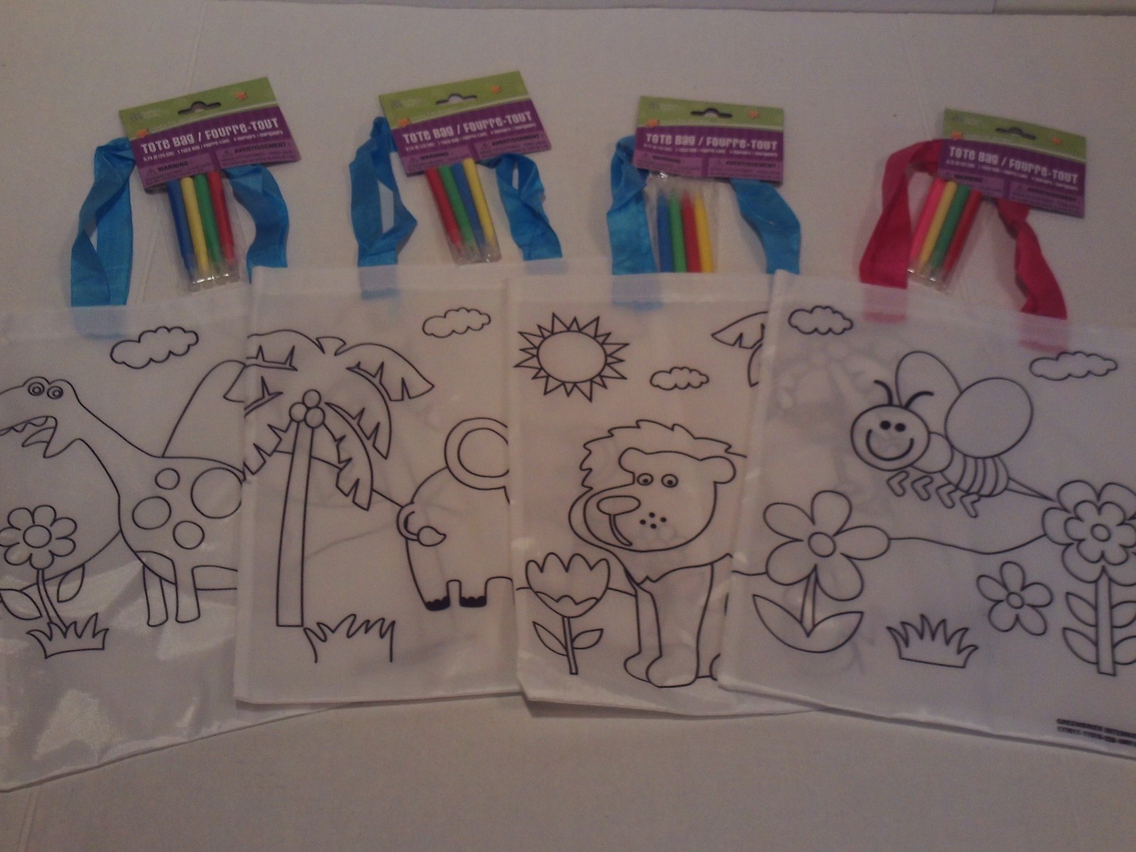 Color Your Own Tote Bag w/Markers - Arts/Crafts, Design Handbag Kids Toy Play