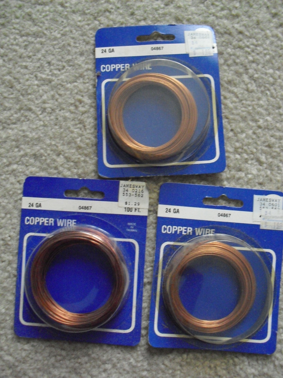 Lot of 3 NEW Copper Wire 100 Feet 04867 NIP