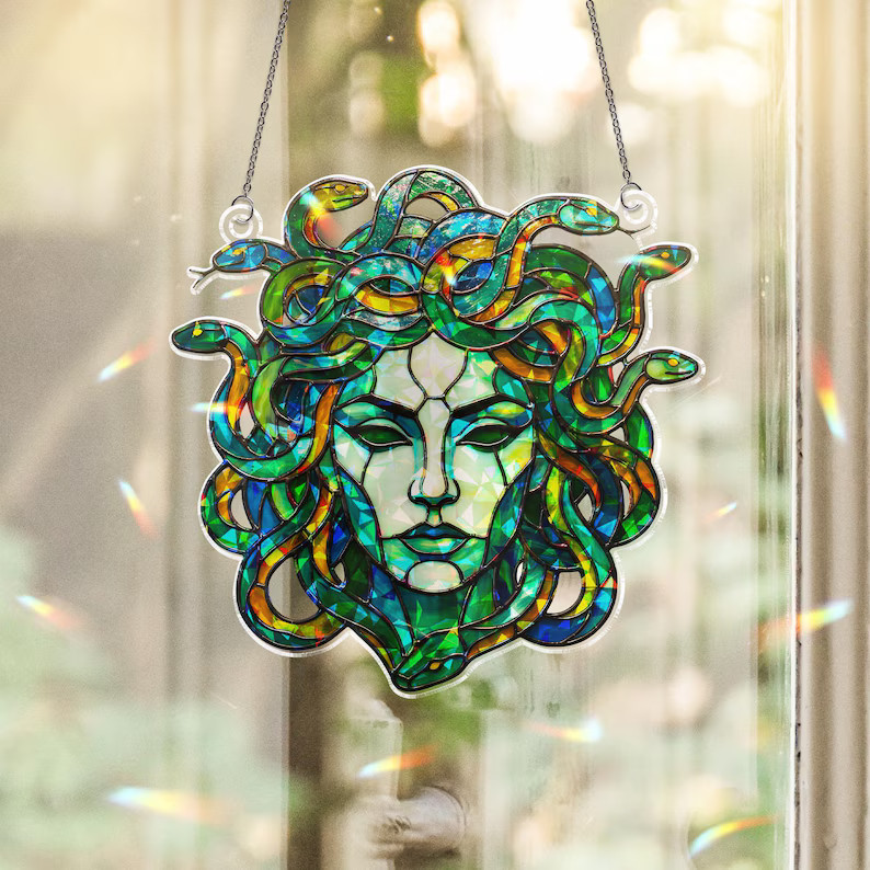 Medusa Mythical Suncatcher Acrylic Hologram Window Decor