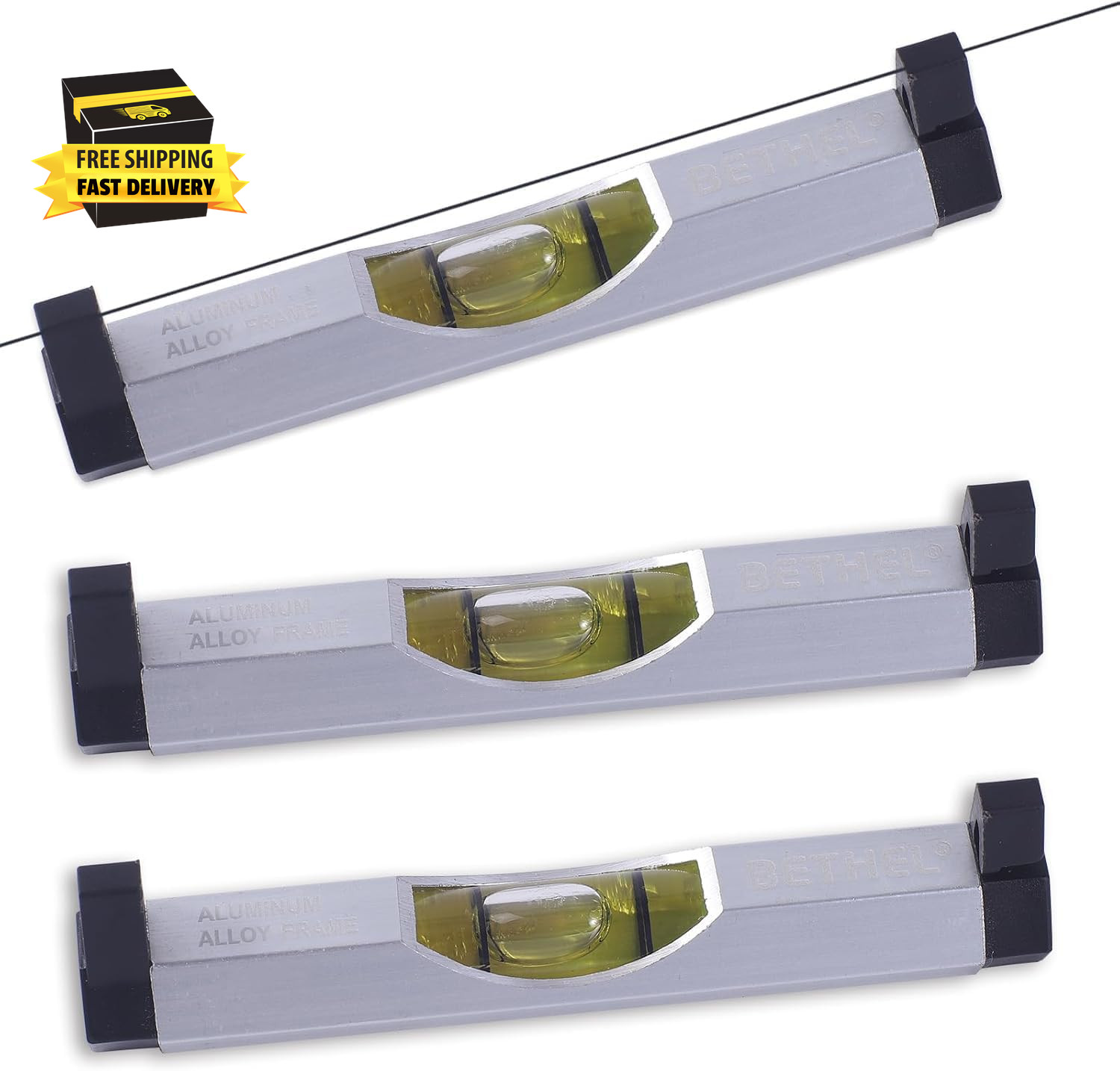 3 Packs Bubble Line Level String Tools, Aluminum Mini Leveler for Construction,