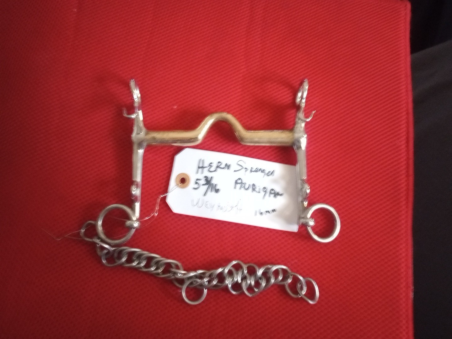 Herm Sprenger 5 3/16" Weymouth 16mm 3in Shank Aurigan Wt Curb Chain Nos