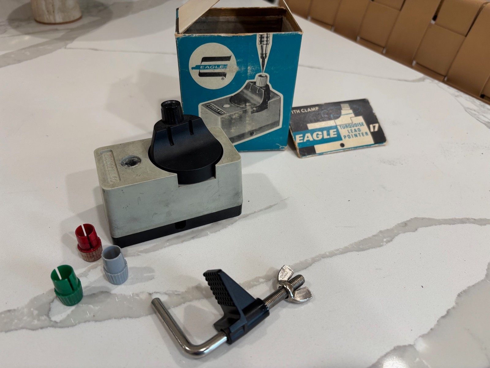 Vintage Eagle Turquoise 17 Lead Pointer Mechanical Drafting Pencil Sharpener