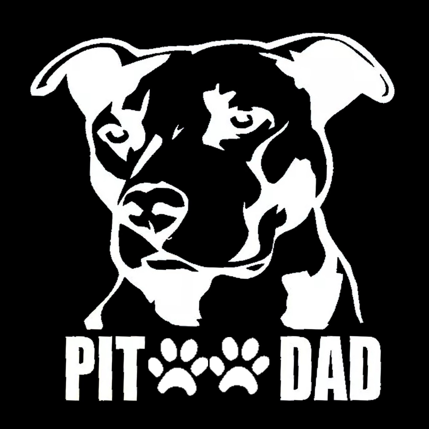Pit Dad Decal Sticker Car Window Bumper Wall I Love My Rescue Dog 4" Inches