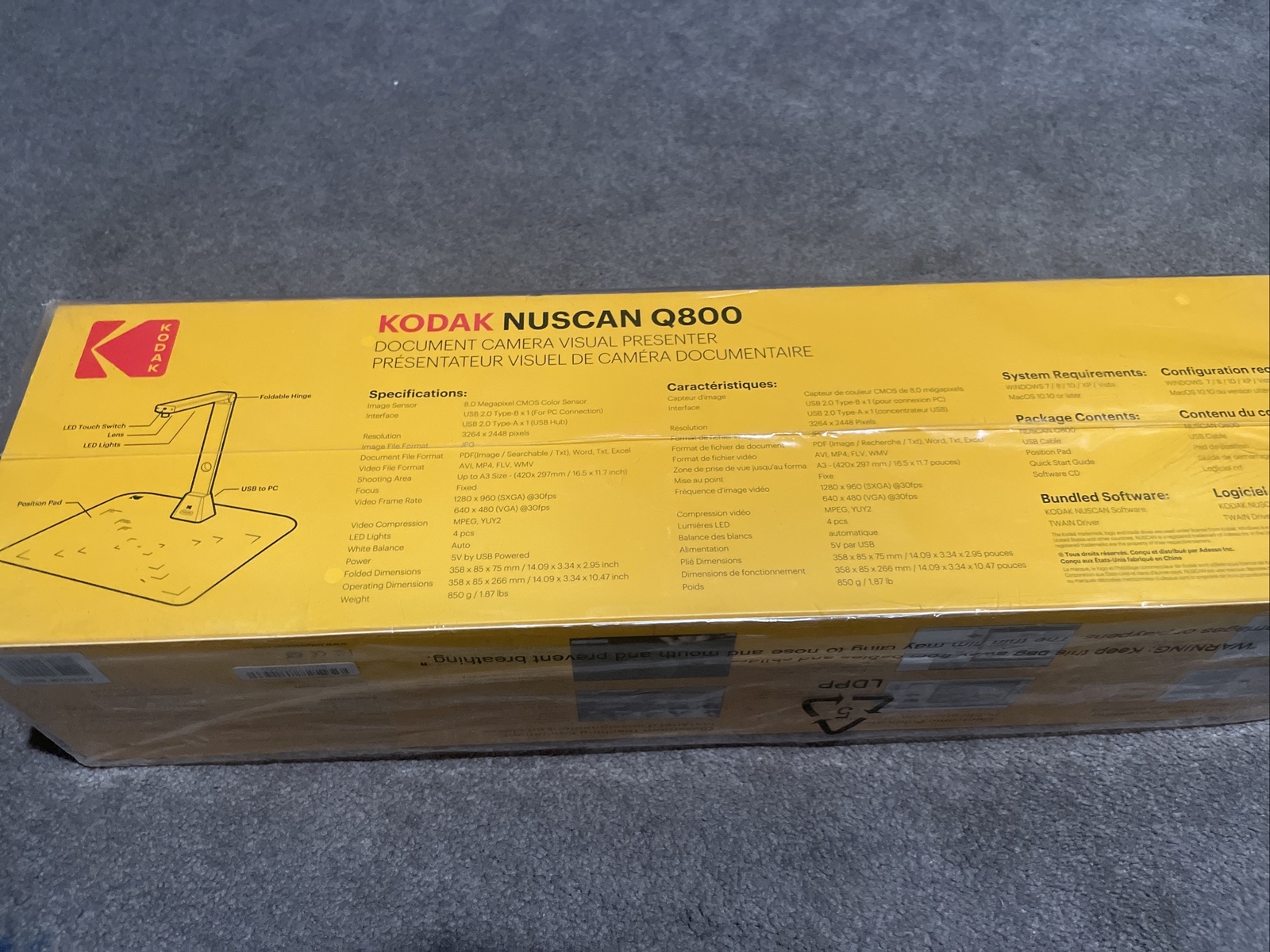 Kodak Nuscan Q800 Document Camera Visual Presenter Large A3 Scanning New Sealed