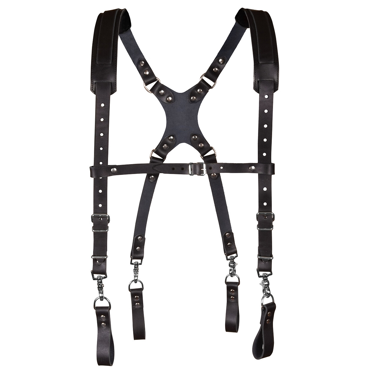 Leather Stronghold Suspension System, Comfortable Padded suspenders