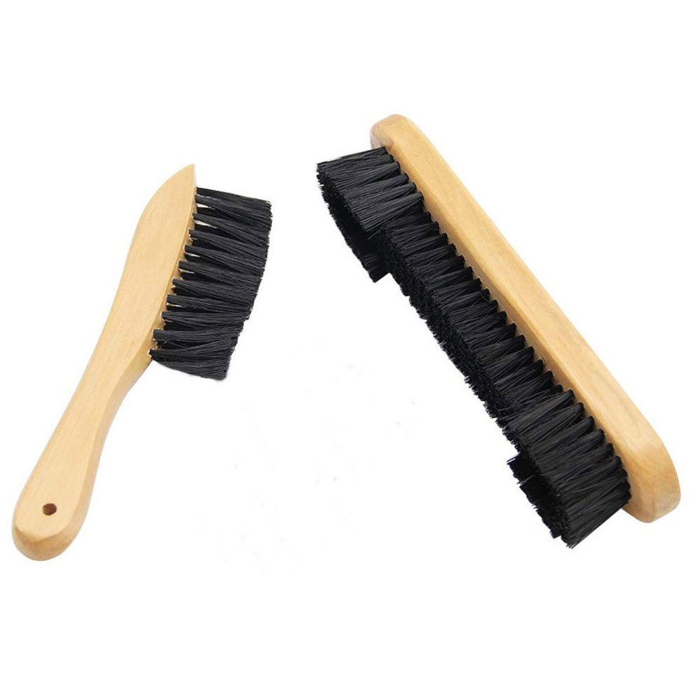 3Pcs Snooker Table Brush Kit Wooden Handle Dust Cleaner Cloth Light Brown