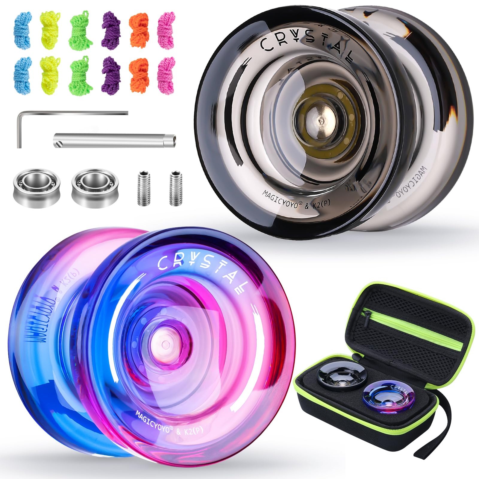 K2 Crystal Yoyo 2 Pack, Professional Responsive Yo Yo for Kids Beginner, Dual...