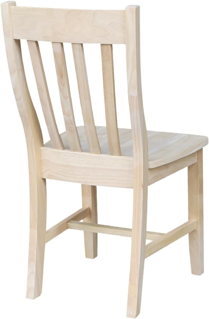 International Concepts Cafe Dining Chairs Solid Parawood Bistro Style Unfinished