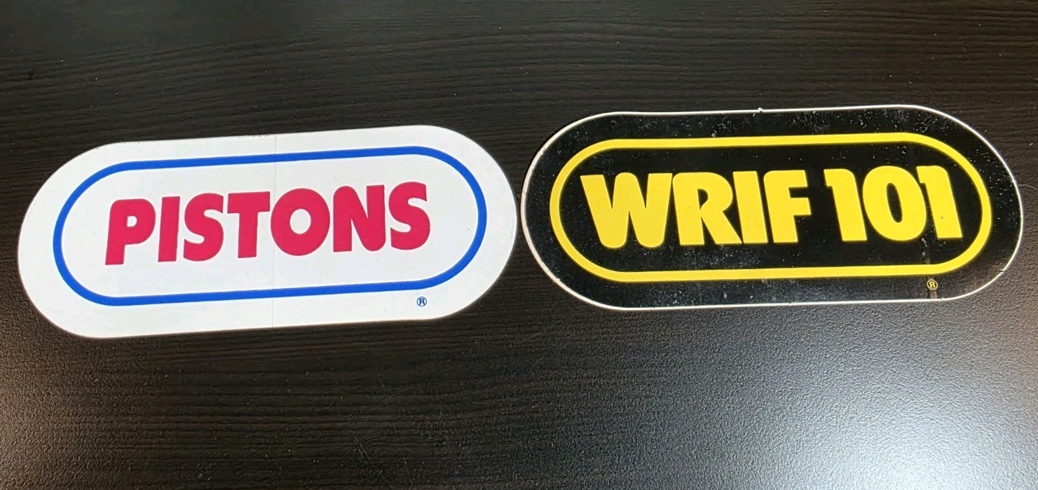 Vintage 80's Original DETROIT PISTONS & WRIF 101 Detroit Stickers