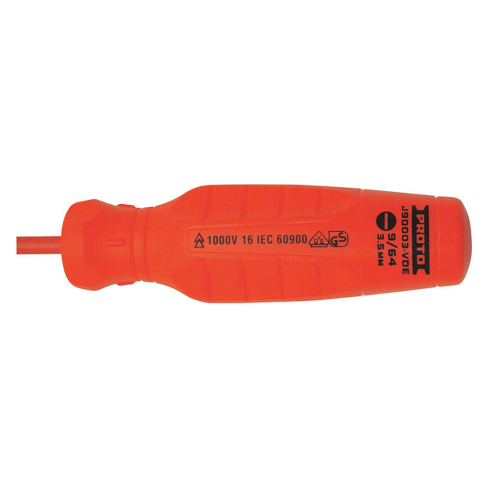 PROTO J90003-VDE Insltd Slotted Screwdriver, 9/64 in 425Y22