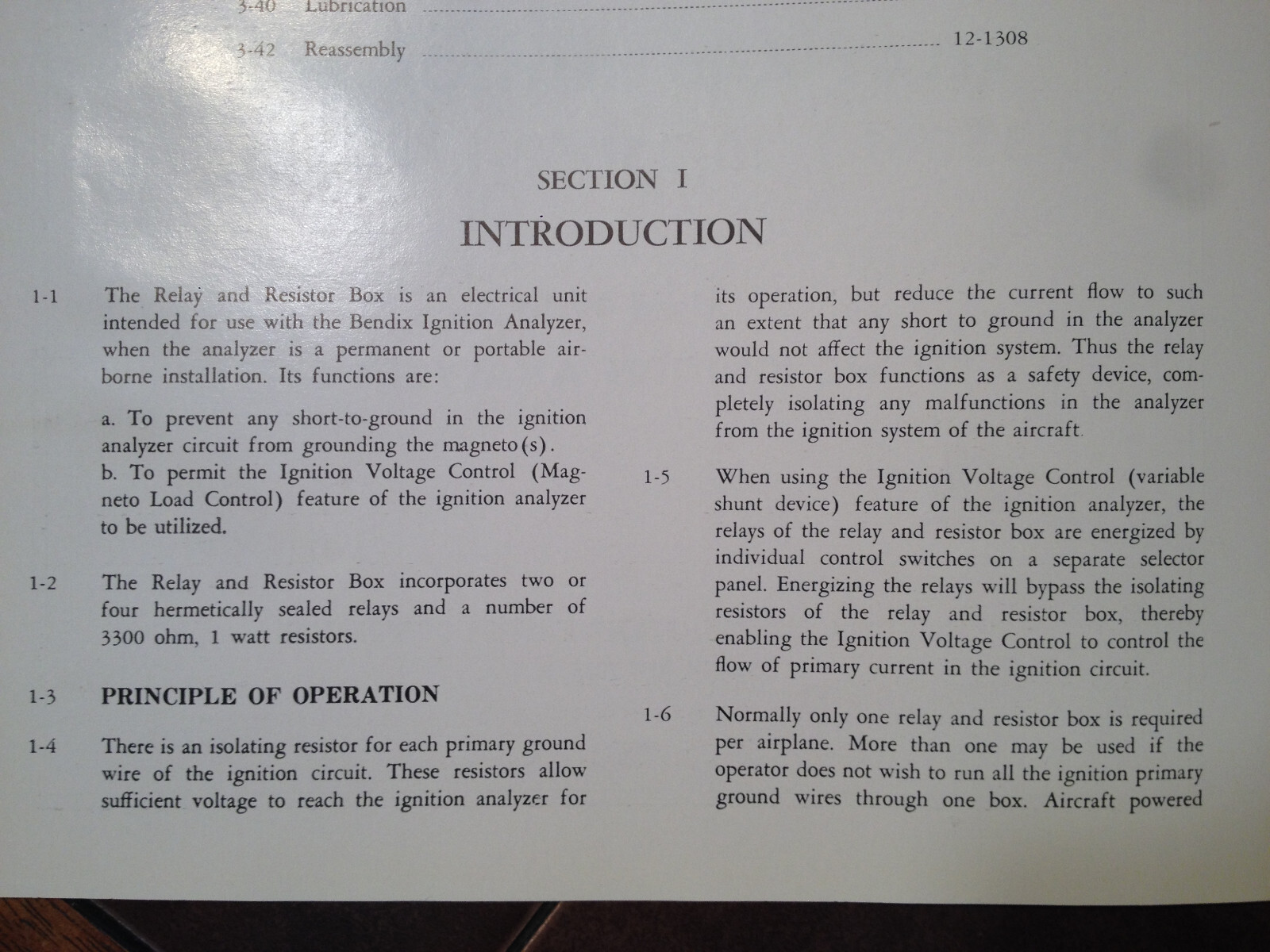 Bendix Relay-Resistor Install, Service OHC Manual used with Elect Ign Analyzers