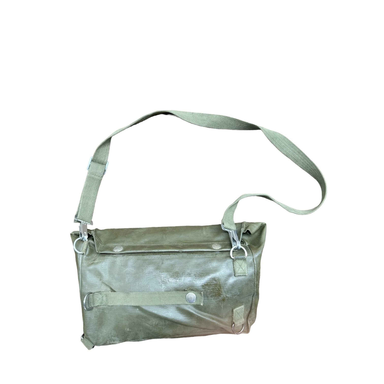 Swiss Gas Mask Bag with Canvas Shoulder Strap