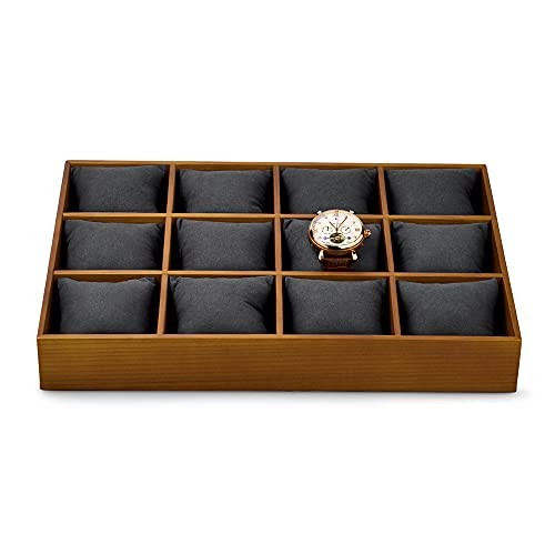 Solid Wood Watch Storage Tray for Drawer Watch Pillow Organizer Display Gray