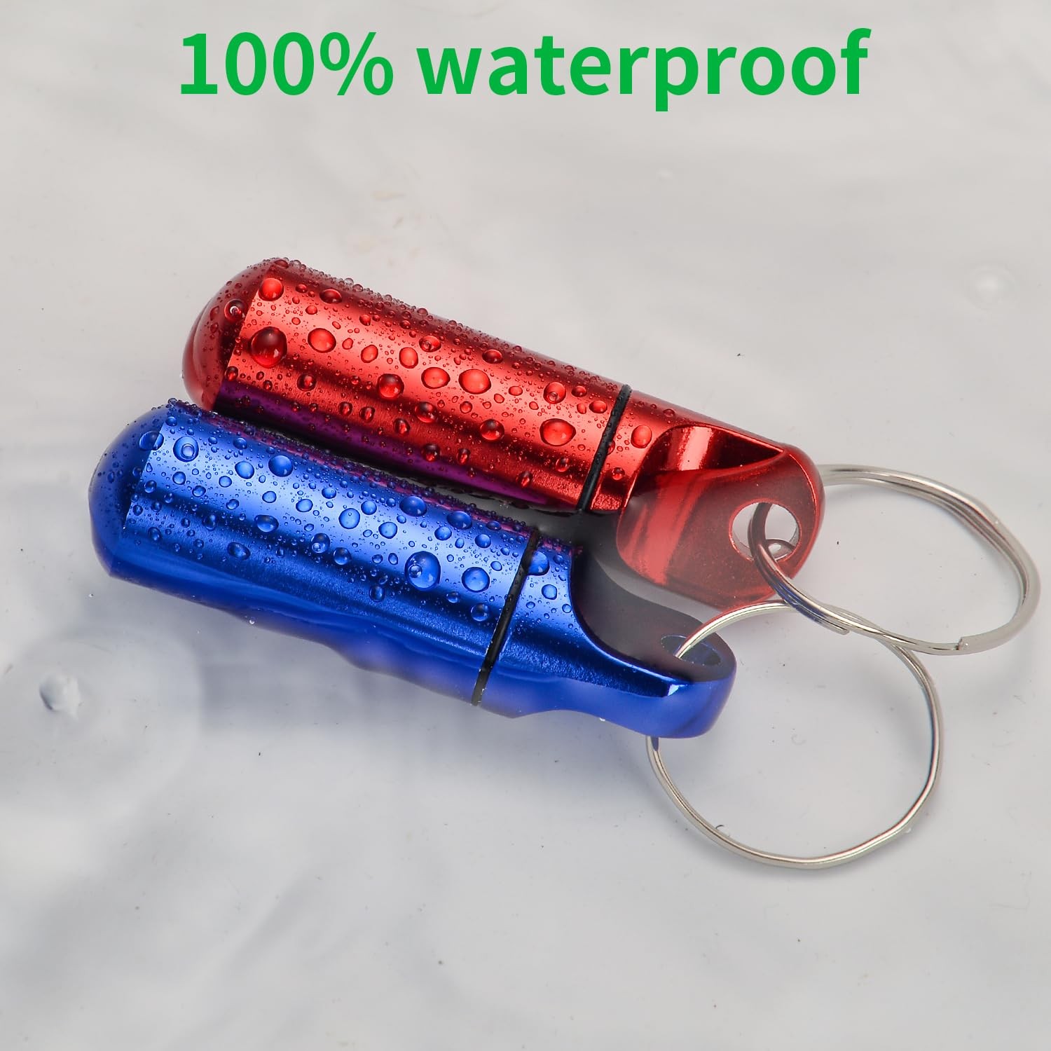 Small Pill Box Keychain, 4 Pack Portable Keychain Pill Holder Aluminum Alloy ...
