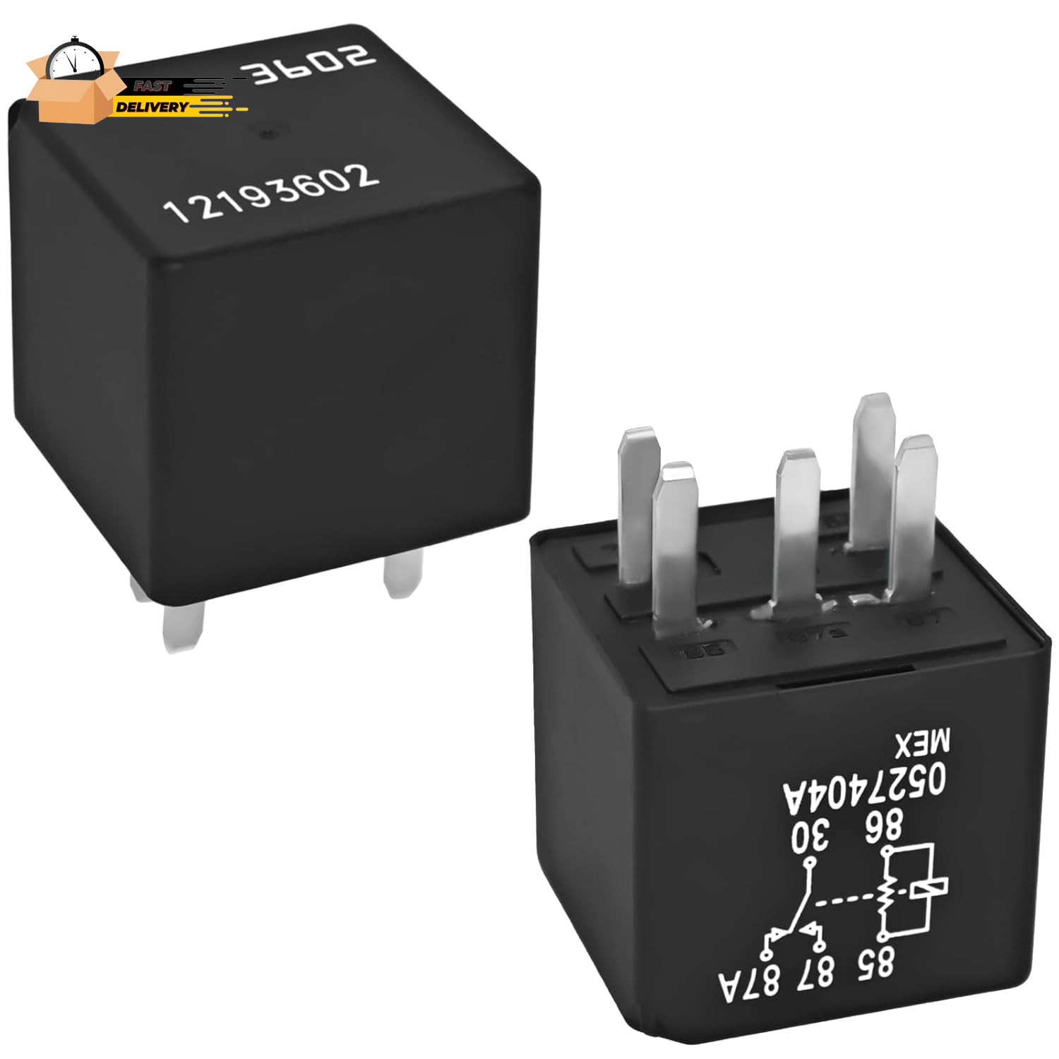 Relay 12193602 3602 (Pack of 2) - 12V 40A 5-Pins Automotive Relay - Compatible