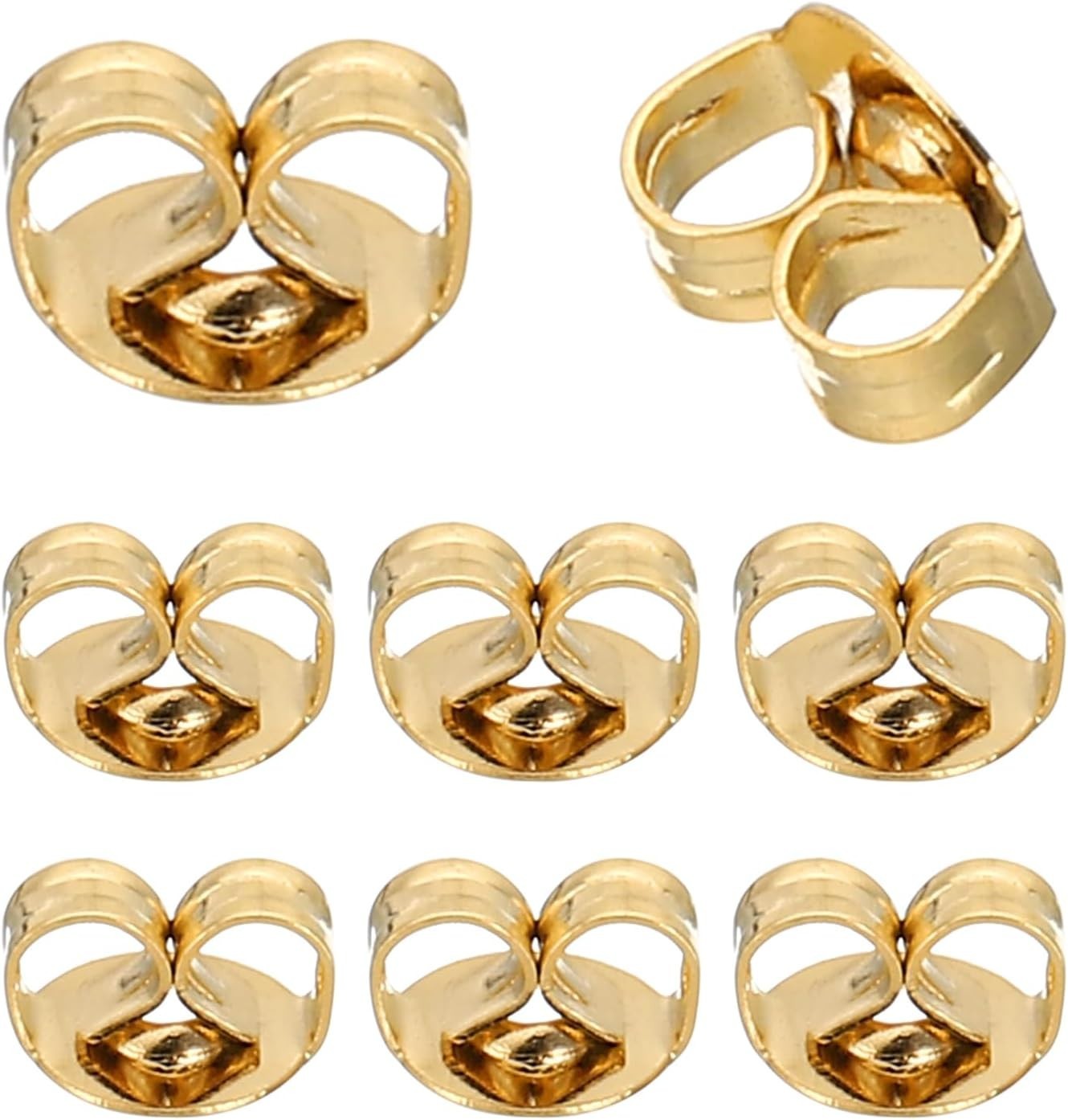 8 Pcs 14K Gold Earring Backs Replacement Ear Locking for Stud Earrings Heavy Dr