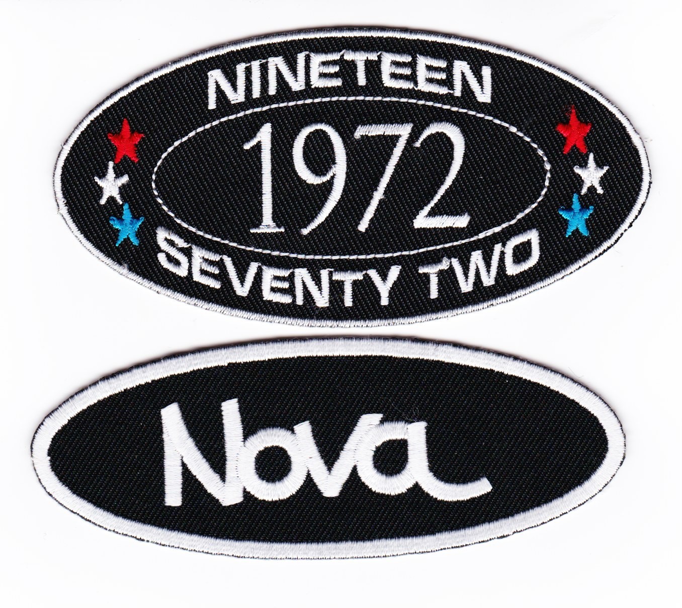 1972 CHEVY NOVA SEW/IRON ON PATCH EMBLEM BADGE EMBROIDERED HOT ROD MUSCLE CAR