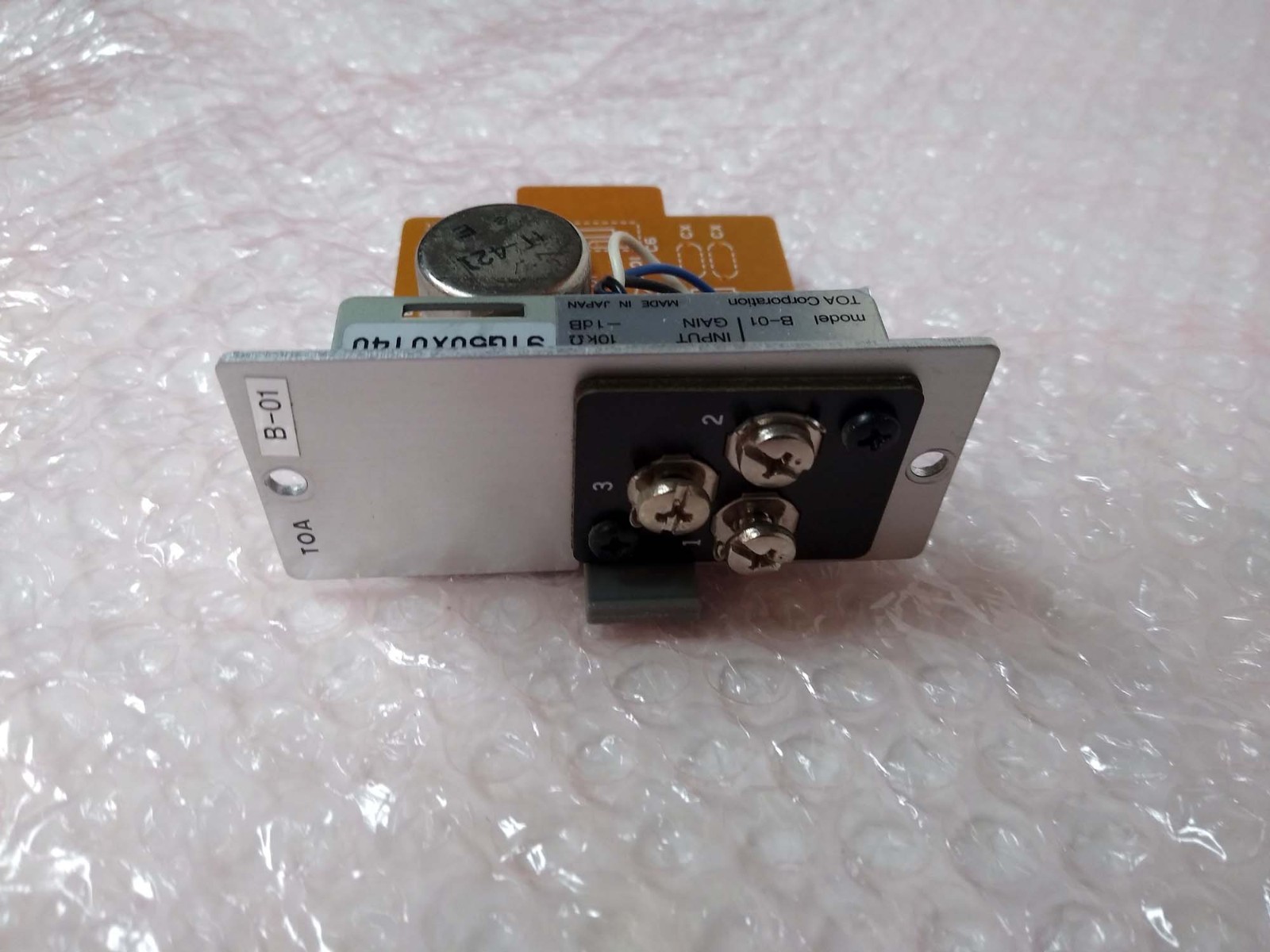 TOA B-01 Unbalanced Line Input Module Inputs and Gain Control