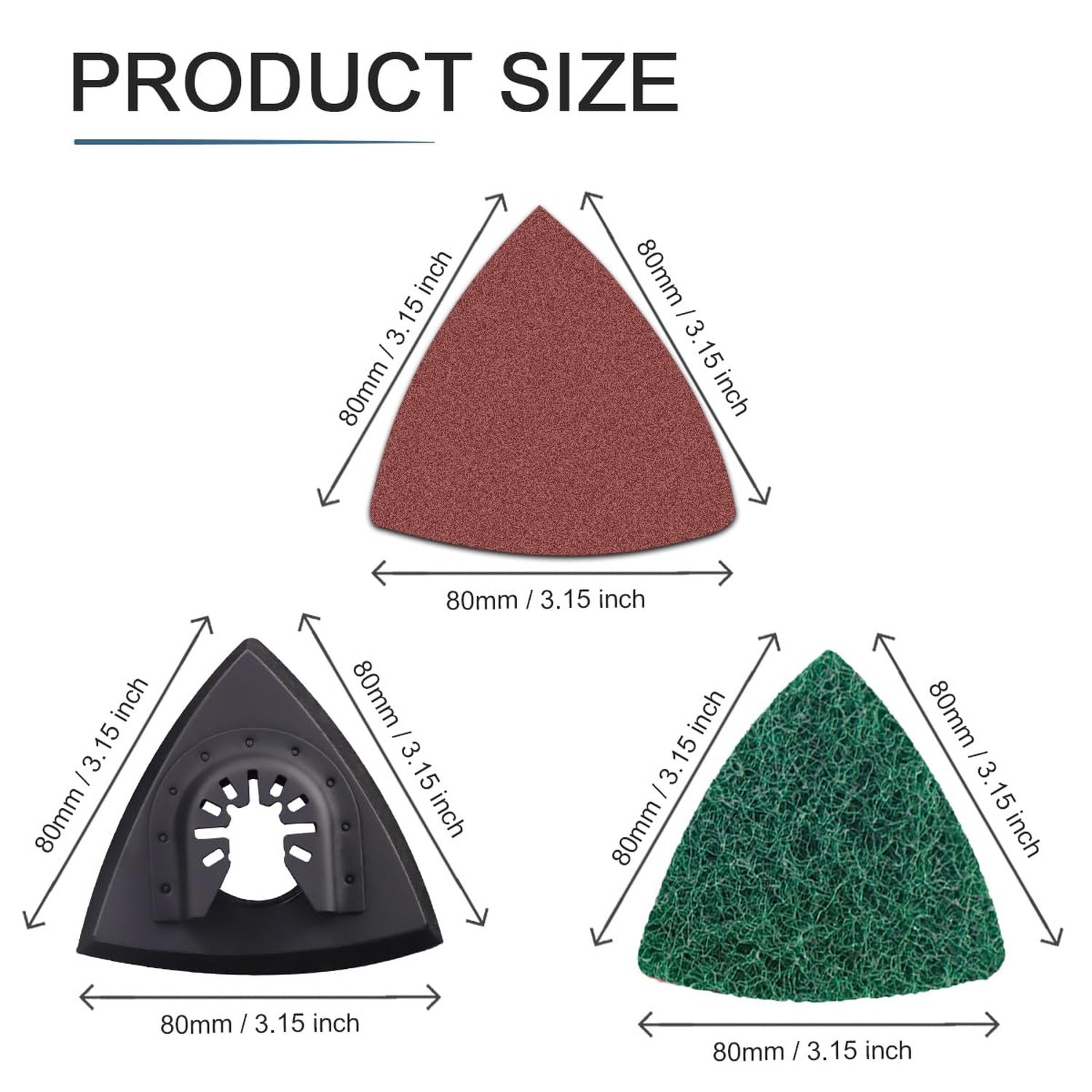 133PCS Oscillating Tool Sanding Pads Kit,125 Sandpaper, 2 Triangular Sanding ...