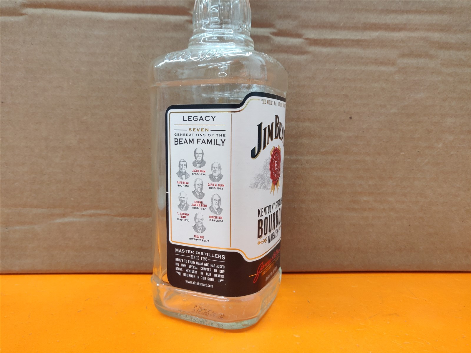 ⭐️⭐️⭐️⭐️⭐️ EMPTY 750mL Jim Beam Kentucky Straight Bourbon Whiskey Bottle