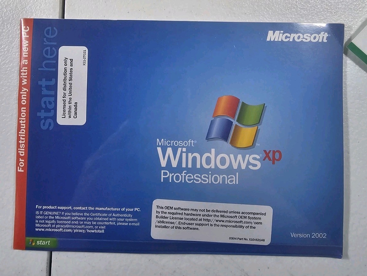 MICROSOFT WINDOWS XP PROFESSIONAL FULL OPERATING SYSTEM MS WIN PRO SEALED 2002