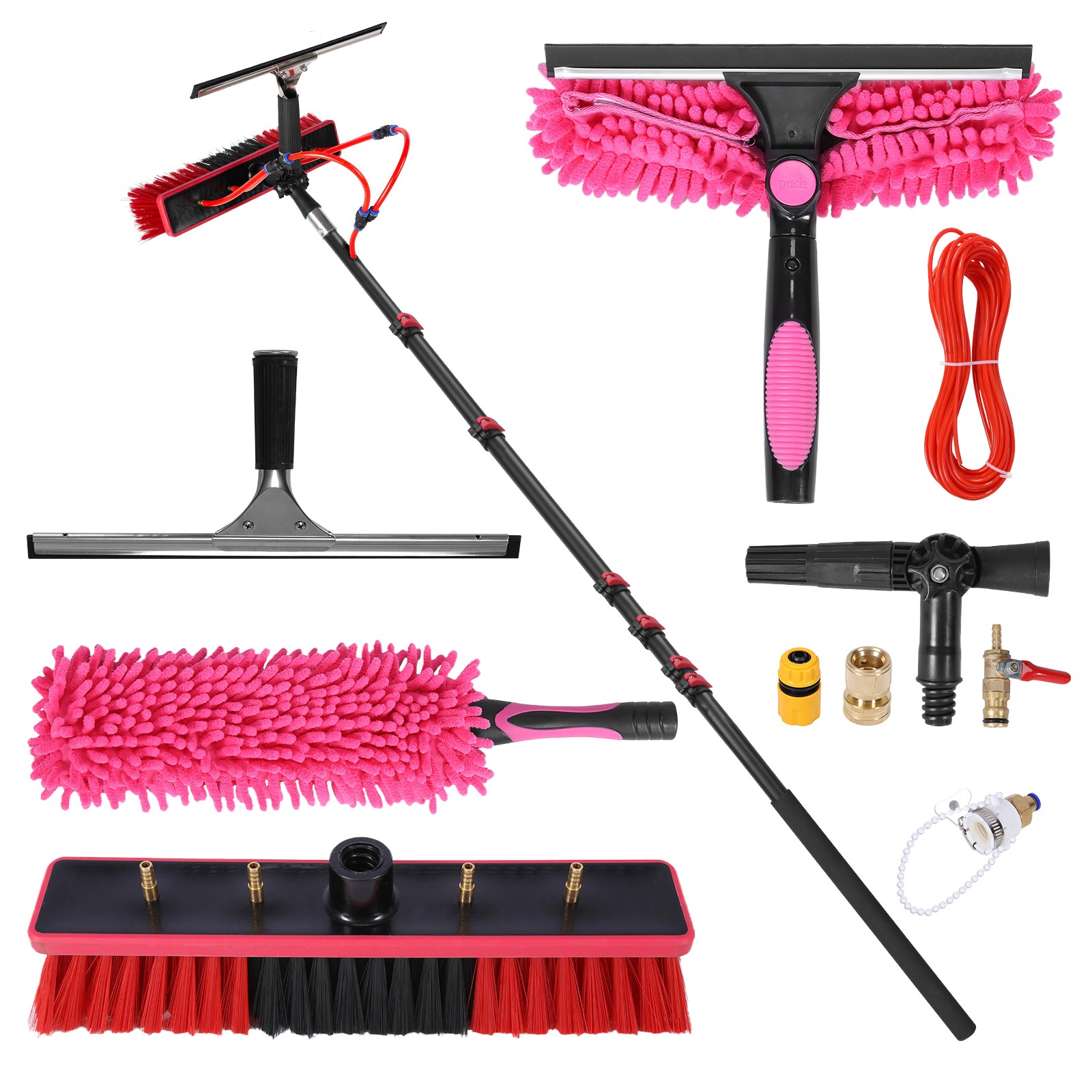 11pcs Extendable Cleaner Stainless Steel Solar Panel Cleaning Brush and Squeegee